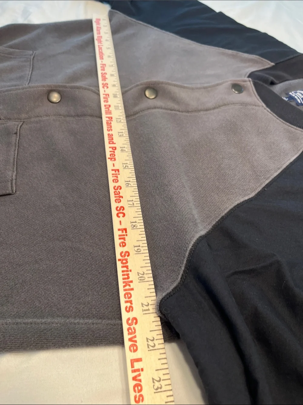 J.Crew Authentic Fleece Snap Front Varsity Bomber Jacket Gray Black Mens M